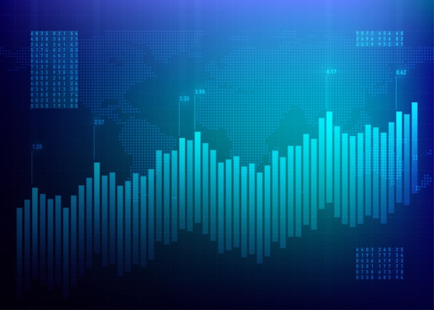 Börse Graph Graph Market. Finanzdiagramm. Wachstumsgeschäft blau. Bond Data Online Bank.