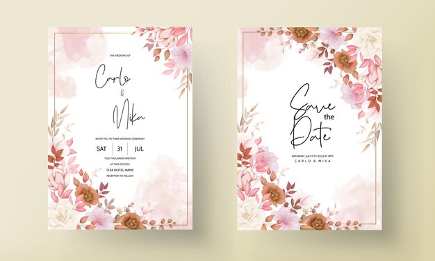 Boho Blumenhochzeitseinladungskarte