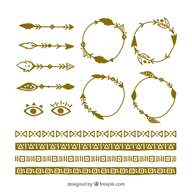 Boho Elementsammlung mit flachem Design