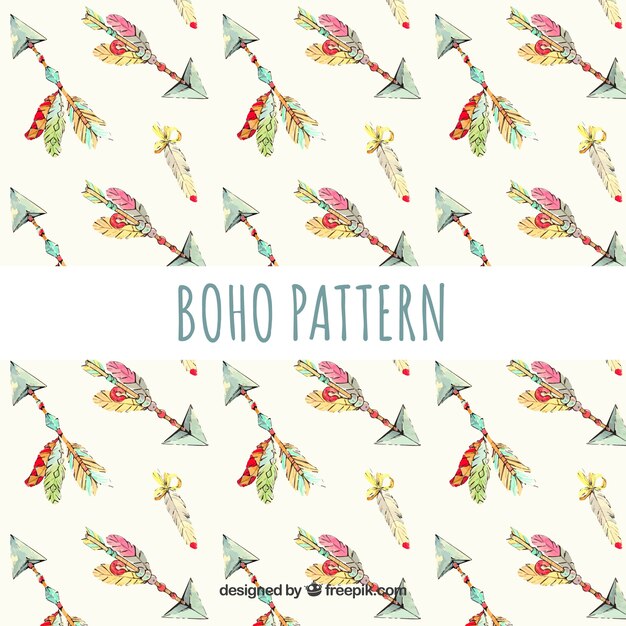 Boho-Muster mit verschiedenen Elementen