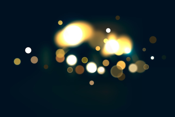 Kostenlose Vektor bokeh-effekt auf dunkler tapete