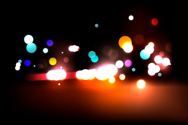 Bokeh Lichter bewirken auf dunklem Hintergrund