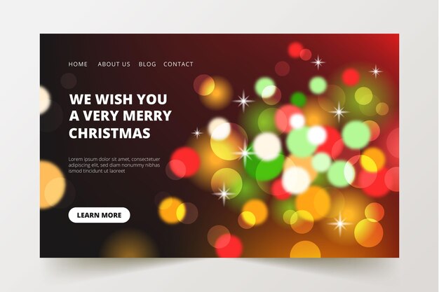 Kostenloser Vektor bokeh weihnachten landing page