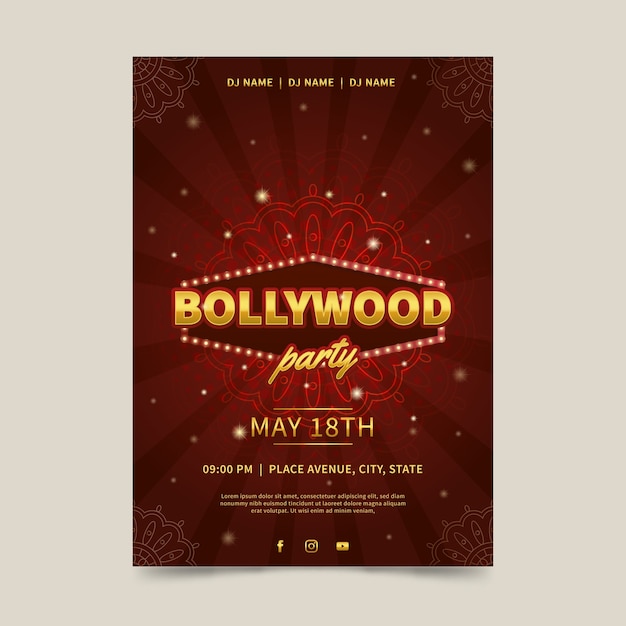 Bollywood party poster vorlage