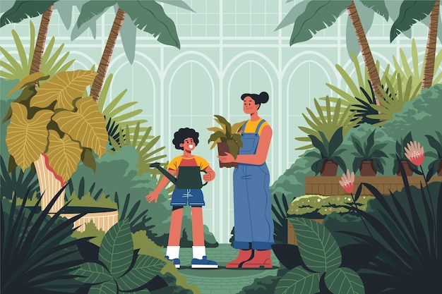 Botanische Gartenillustration
