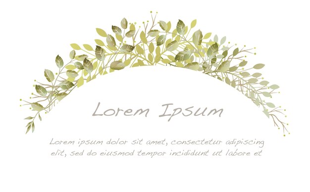botanischer Bogenhintergrund des Aquarells lokalisiert auf einem weißen Hintergrund.