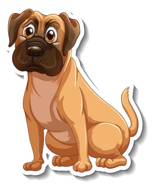 Boxer hund cartoon aufkleber