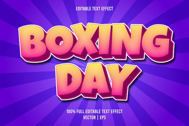 Boxing day editierbarer texteffekt im comic-stil