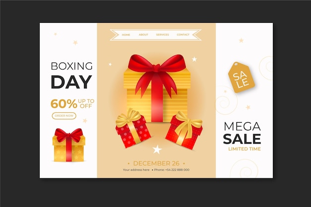 Kostenloser Vektor boxing day landing page konzept