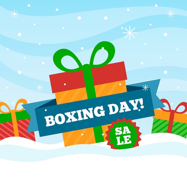 Boxing day sale im flachen design