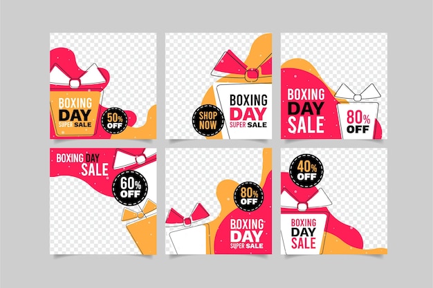 Kostenloser Vektor boxing day sale instagram post sammlung