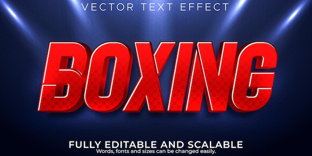 Boxsport-Texteffekt bearbeitbarer roter und Power-Textstil