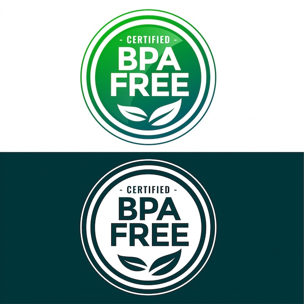 Kostenloser Vektor bpa-freies etikett in grüner und flacher ausführung