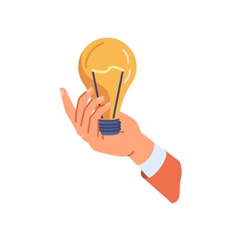 Brainstorming-symbol für glühbirnenlösung in der hand
