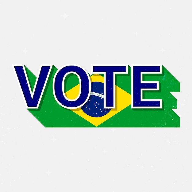 Kostenloser Vektor brasilianische wahlabstimmungstextvektordemokratie
