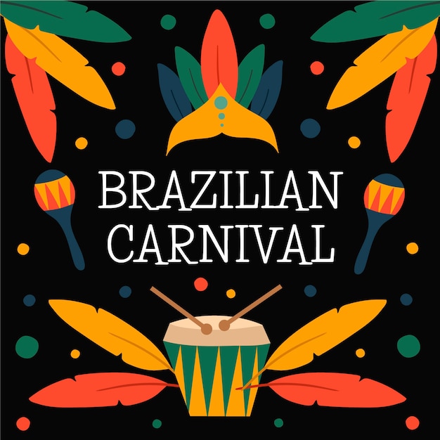 Kostenloser Vektor brasilianischer karneval in der hand gezeichnet