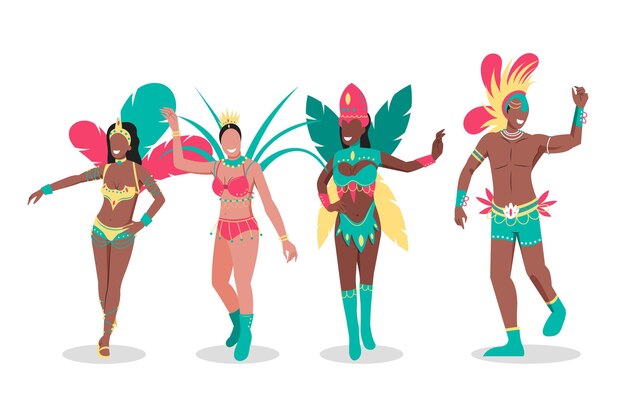 Brasilianischer tänzer mit kostümpaket