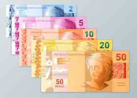 Kostenloser Vektor brasilianisches bargeld mit farbverlauf