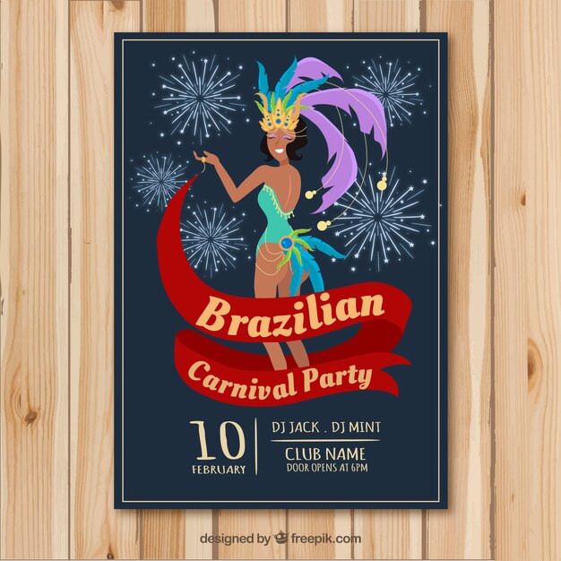 Brasilianisches Karneval Broschüre Design