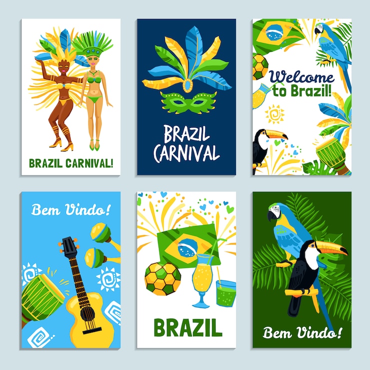 Kostenlose Vektor brasilien-plakatsatz
