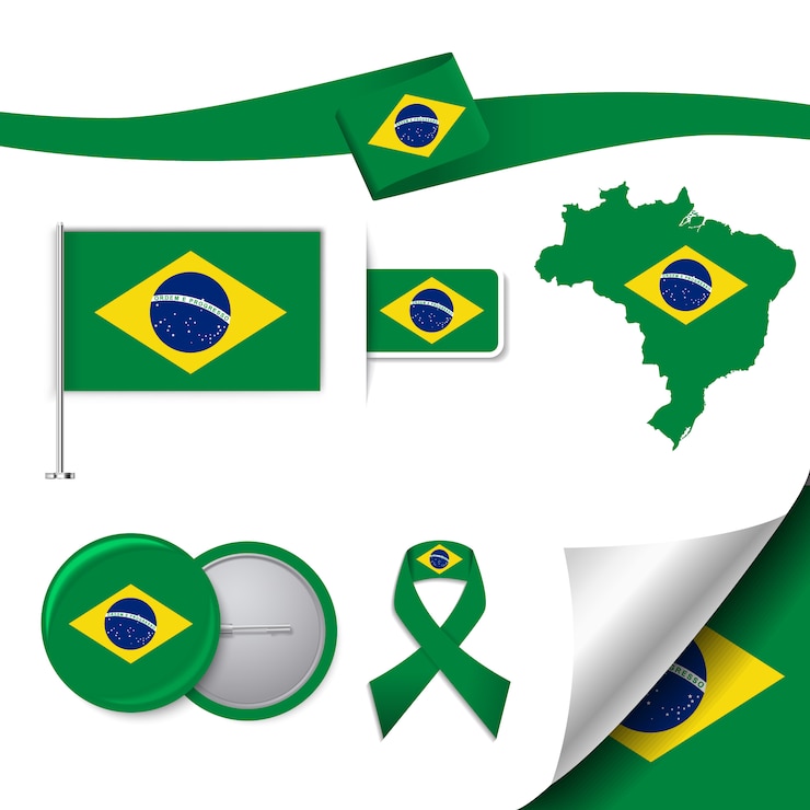 Kostenlose Vektor brasilien repräsentative elemente sammlung
