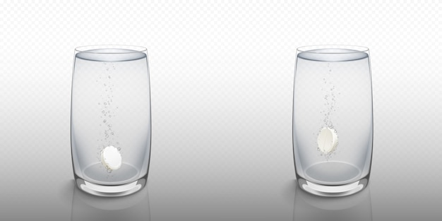 Brauselösliche Tablette in Wasserglas