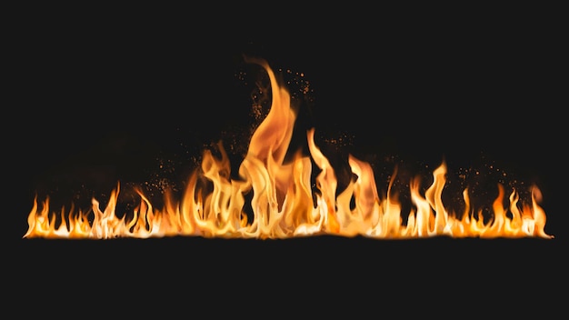 Brennender Flammenrandaufkleber, realistischer Feuerbildvektor