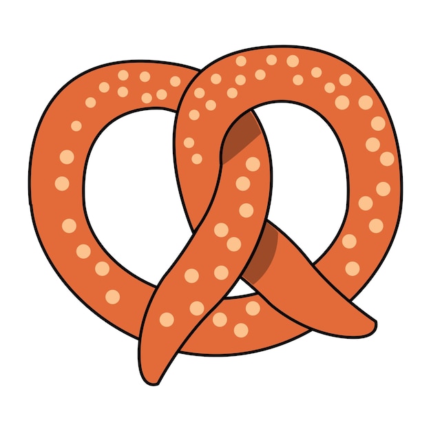 Brezel-snack-symbol, isolierter vektor