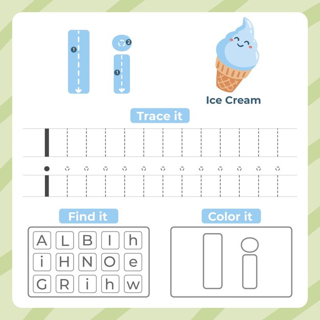 Brief ich Arbeitsblatt mit Eis