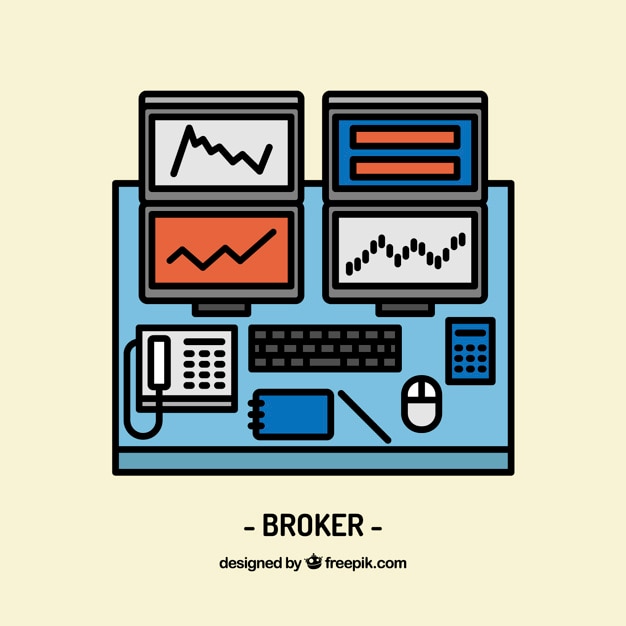 Kostenloser Vektor broker arbeitsplatzgestaltung