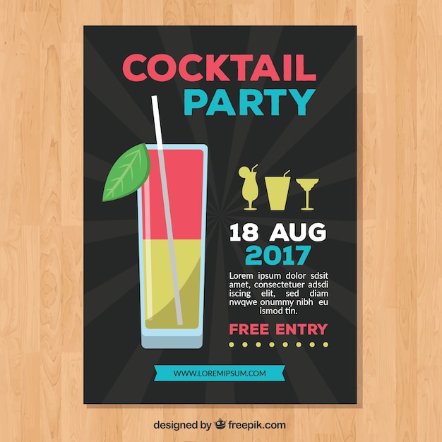 Broschüre in cocktailparty im flachen design