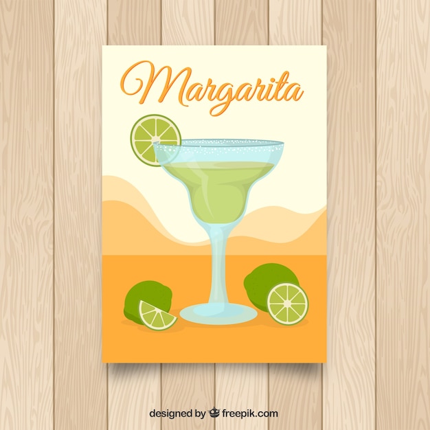 Kostenloser Vektor broschüre mit margarita-cocktail