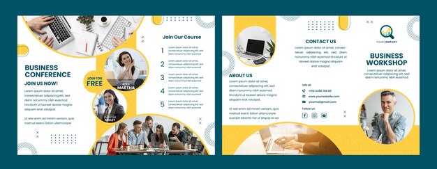 Broschürenvorlage für Business-Workshops im flachen Design