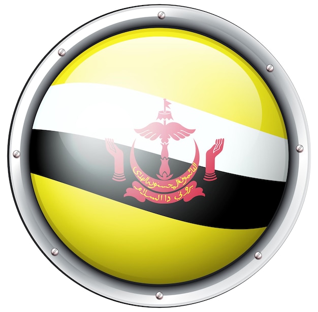 Brunei-flaggendesign auf rundem abzeichen