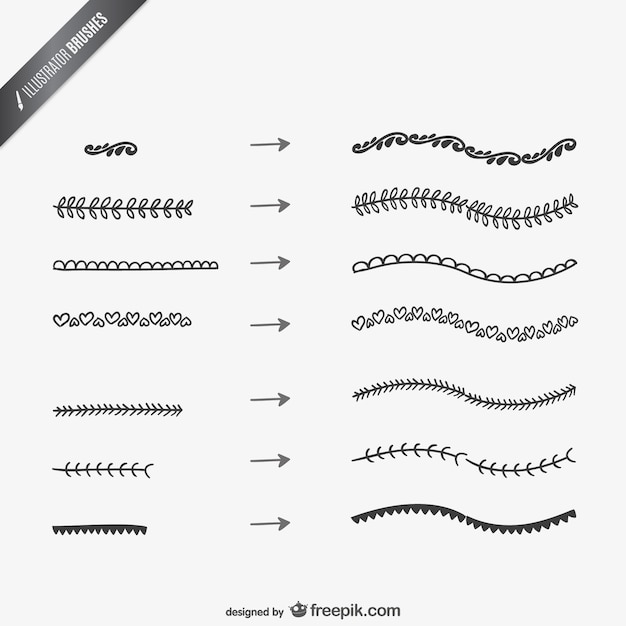 Kostenloser Vektor brushes sammlung