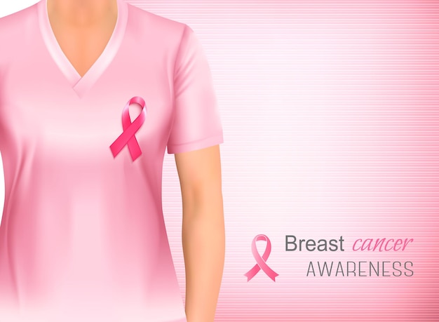 Brustkrebsbewusstsein rosa hintergrund. vektor.