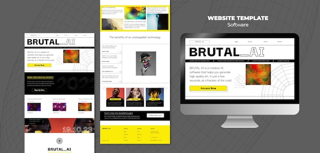 Brutalismus-Vorlage im flachen Design
