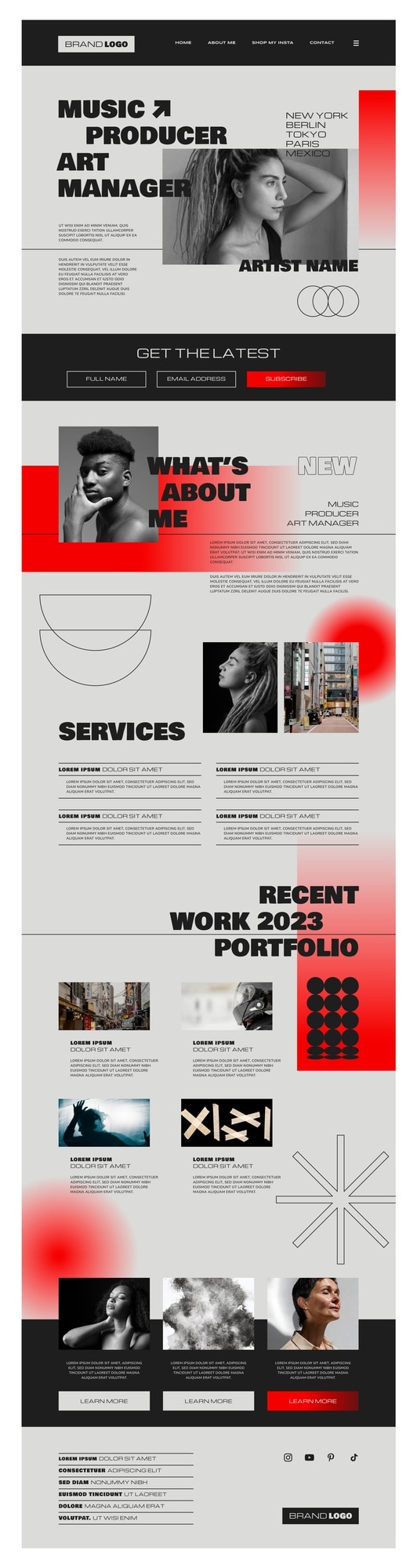 Kostenlose Vektor brutalismus-webdesign-vorlagendesign