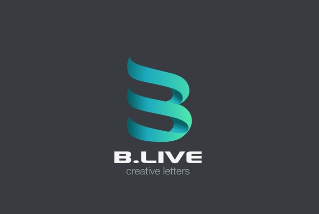 Buchstabe B Band Logo isoliert auf grau