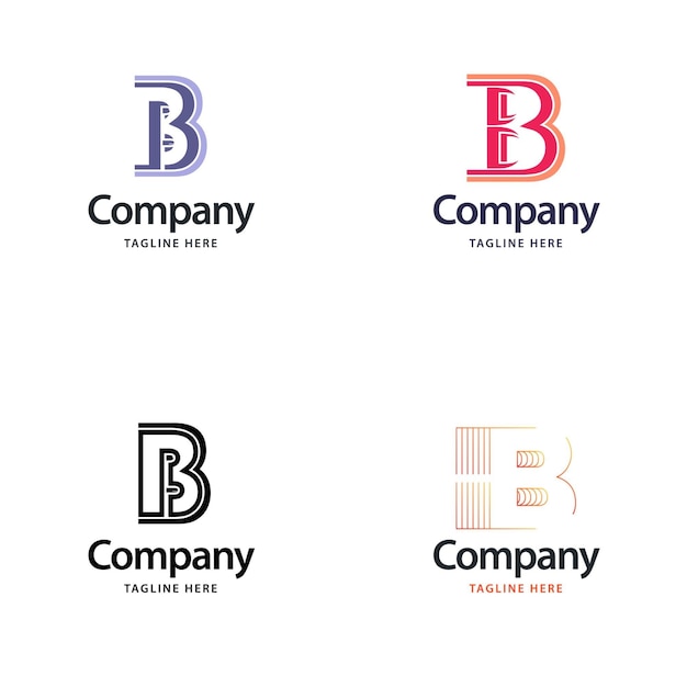 Kostenloser Vektor buchstabe b big logo pack design kreatives modernes logo-design für ihr unternehmen vektorgrafik des markennamens