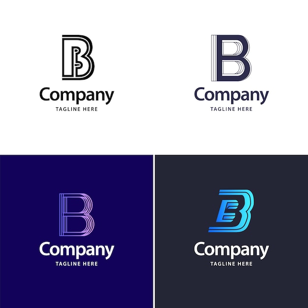 Kostenloser Vektor buchstabe b big logo pack design kreatives modernes logo-design für ihr unternehmen vektorgrafik des markennamens