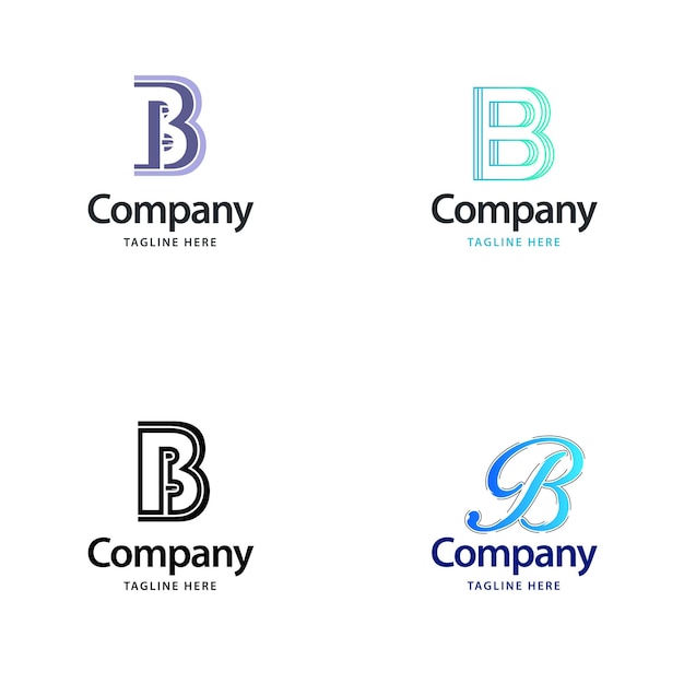 Buchstabe b big logo pack design kreatives modernes logo-design für ihr unternehmen vektorgrafik des markennamens