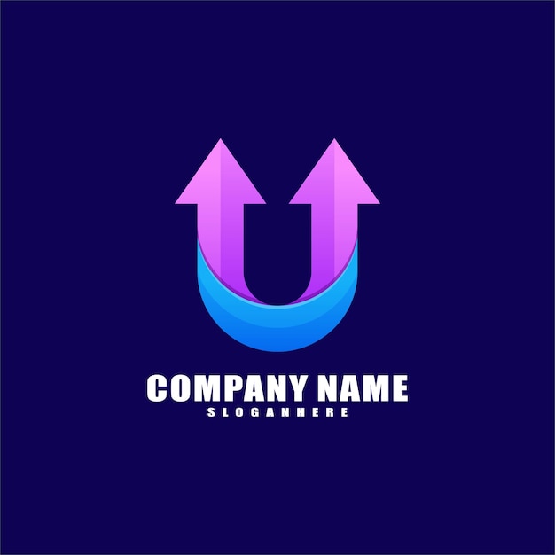 Kostenloser Vektor buchstabe u-logo-design