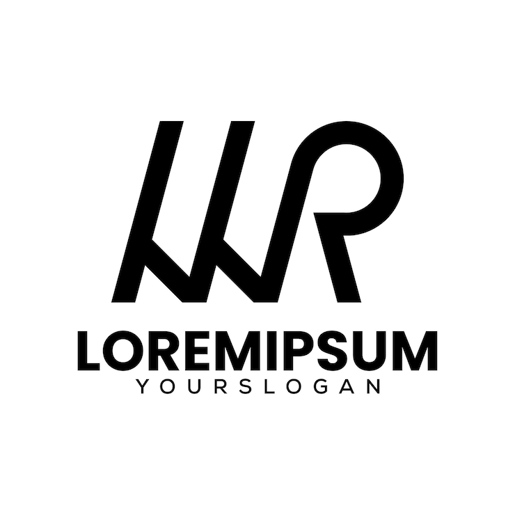Kostenlose Vektor buchstabe wr-logo-design