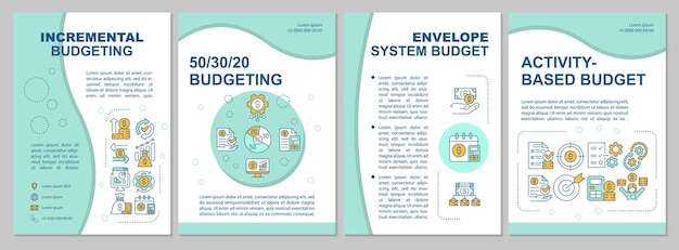 Budgetierungsmethoden mint broschürenvorlage Premium Vektoren