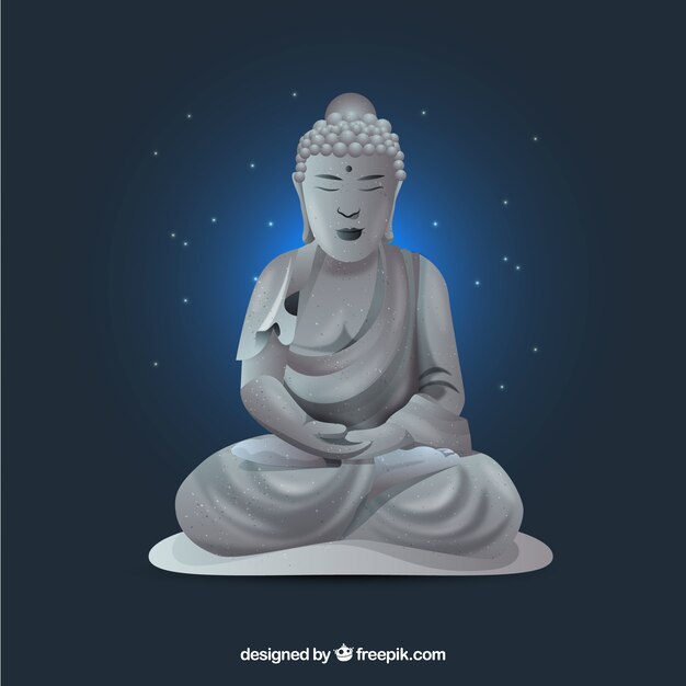Budha-Statue mit realistischem Design