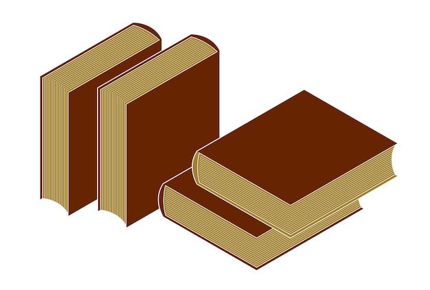 Bücher isometrische 3d-vektorillustration einzeln auf weiß, kann als symbol oder logo verwendet werden.