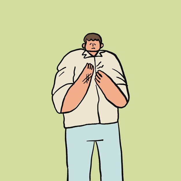 Bürosyndrom-Gekritzelvektor, gezeichneter Charakter des Handgelenkschmerzgesundheitskonzepts Hand