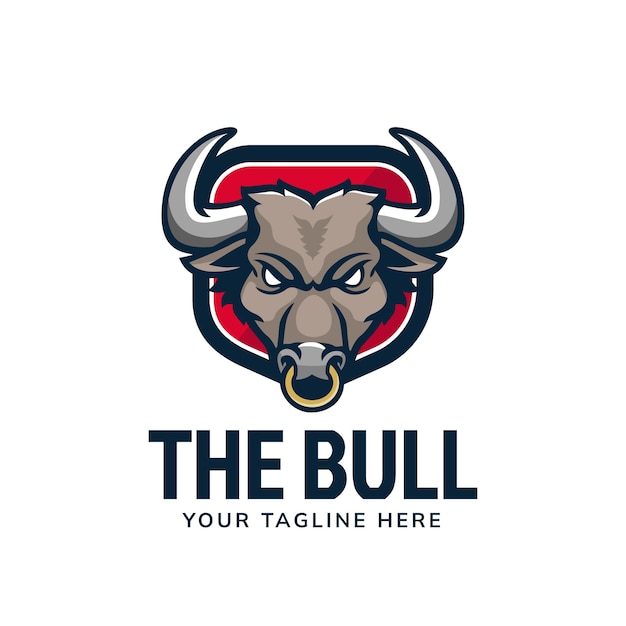 Kostenloser Vektor bull-logo-design-vorlage