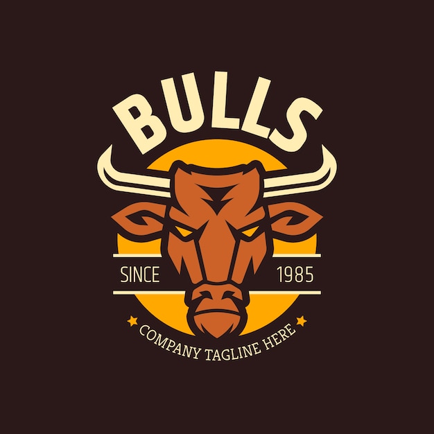 Kostenloser Vektor bull-logo-design-vorlage